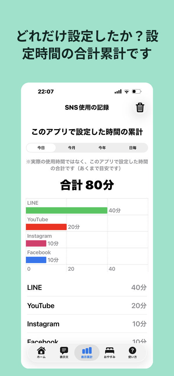 表示累計